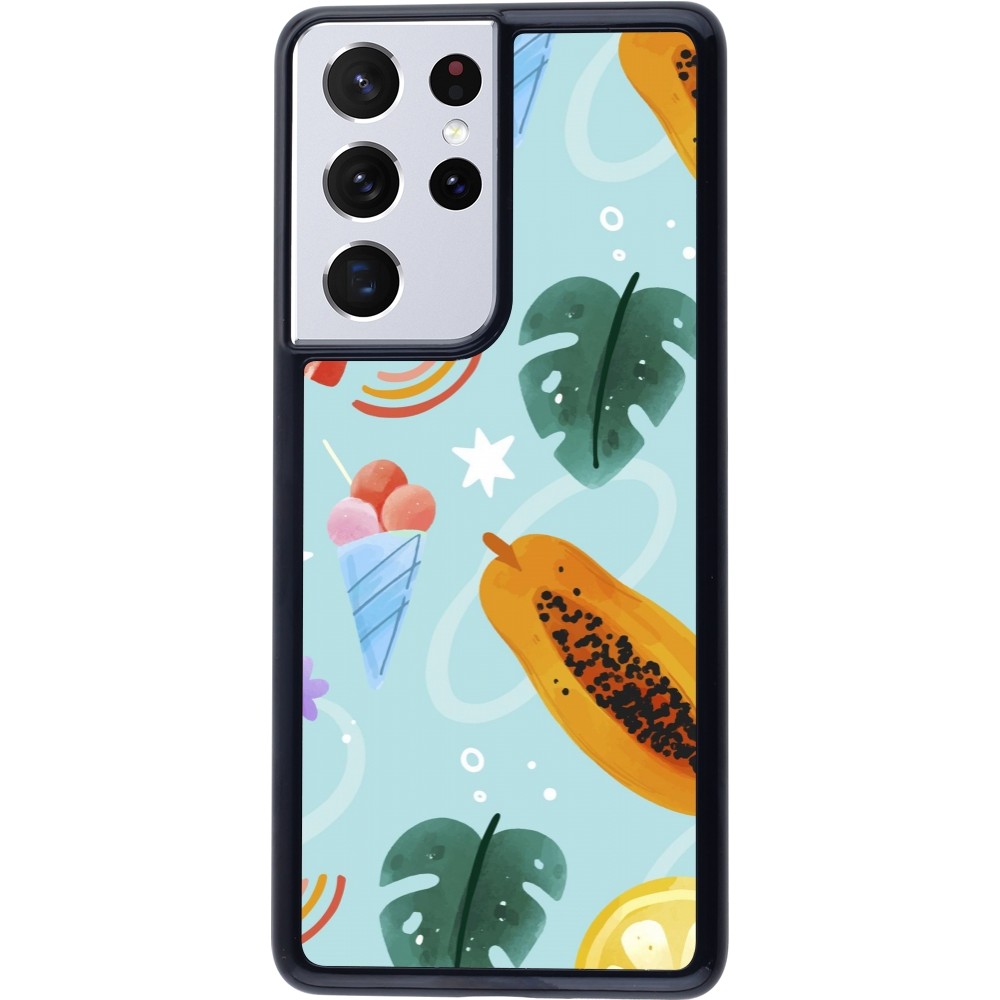 Coque Samsung Galaxy S21 Ultra 5G - Summer 2025 Pattern papaya