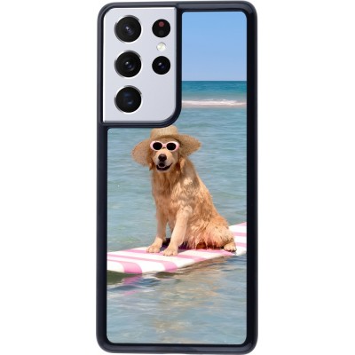 Coque Samsung Galaxy S21 Ultra 5G - Summer Dog on Paddle