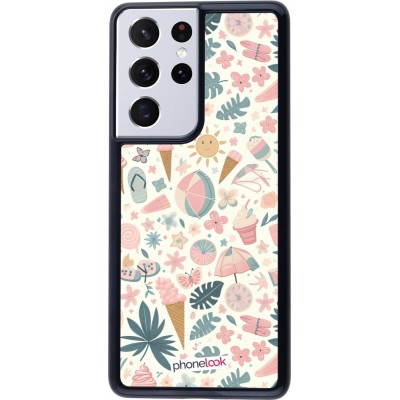 Samsung Galaxy S21 Ultra 5G Case Hülle - Sommer Pink Muster