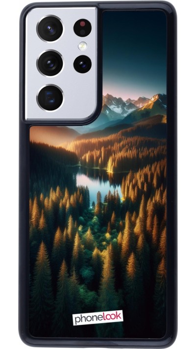 Samsung Galaxy S21 Ultra 5G Case Hülle - Sonnenuntergang Waldsee