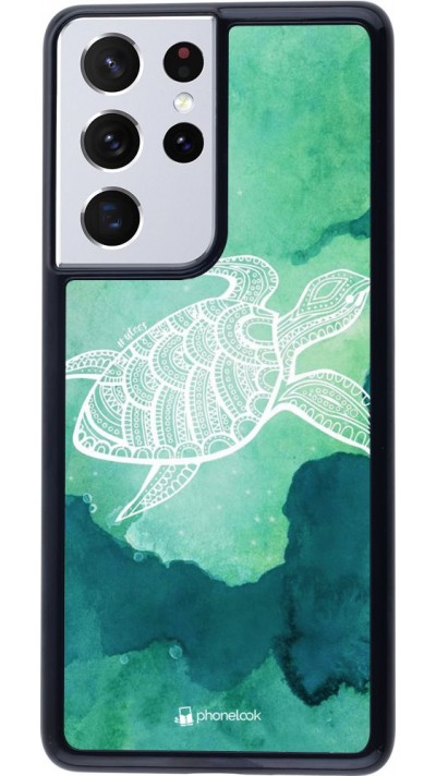 Coque Samsung Galaxy S21 Ultra 5G - Turtle Aztec Watercolor