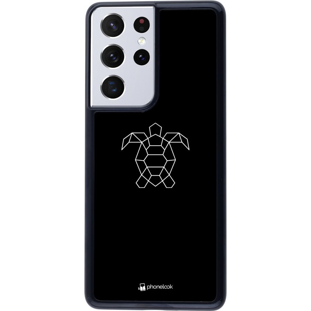 Coque Samsung Galaxy S21 Ultra 5G - Turtles lines on black