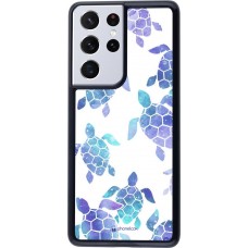 Hülle Samsung Galaxy S21 Ultra 5G - Turtles pattern watercolor