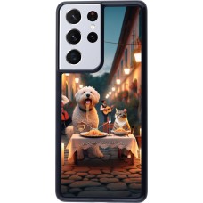 Coque Samsung Galaxy S21 Ultra 5G - Valentine 2024 Dog & Cat Candlelight