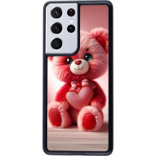 Samsung Galaxy S21 Ultra 5G Case Hülle - Valentin 2024 Rosaroter Teddybär