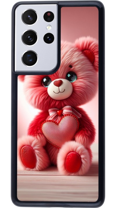 Samsung Galaxy S21 Ultra 5G Case Hülle - Valentin 2024 Rosaroter Teddybär