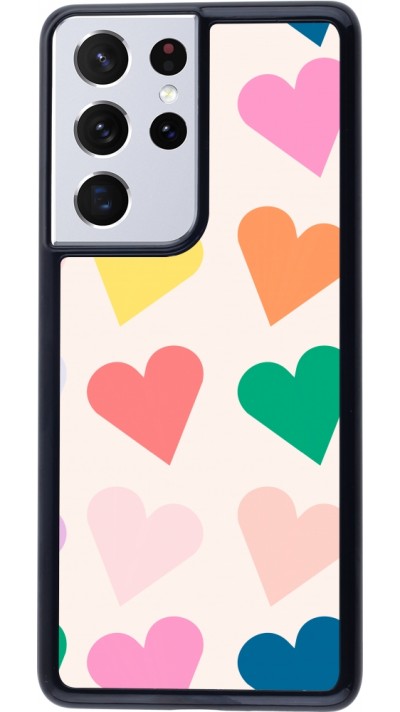 Coque Samsung Galaxy S21 Ultra 5G - Valentine 2023 colorful hearts