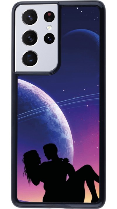 Coque Samsung Galaxy S21 Ultra 5G - Valentine 2023 couple love to the moon
