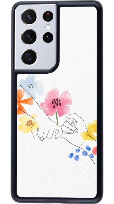 Coque Samsung Galaxy S21 Ultra 5G - Valentine 2023 pinky promess flowers