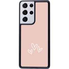 Samsung Galaxy S21 Ultra 5G Case Hülle - Valentine 2023 three minimalist hearts