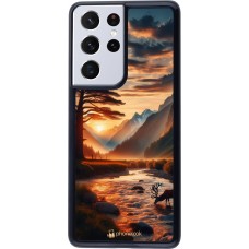 Samsung Galaxy S21 Ultra 5G Case Hülle - Tal Sonnenuntergang Hirsch Baum