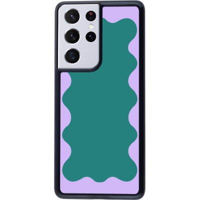Samsung Galaxy S21 Ultra 5G Case Hülle - Wavy Rectangle Green Purple