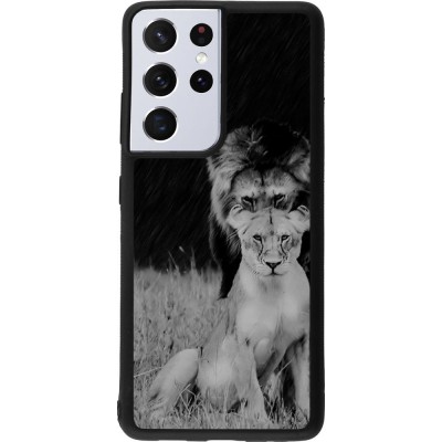 Coque Samsung Galaxy S21 Ultra 5G - Silicone rigide noir Angry lions