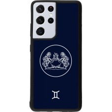 Coque Samsung Galaxy S21 Ultra 5G - Silicone rigide noir Astrologie Gémeaux