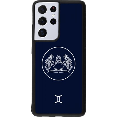 Coque Samsung Galaxy S21 Ultra 5G - Silicone rigide noir Astrologie Gémeaux