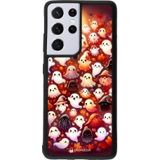 Coque Samsung Galaxy S21 Ultra 5G - Silicone rigide noir Fantômes automne mignons
