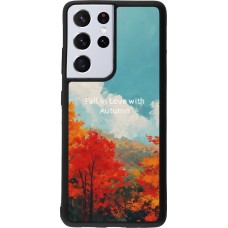Samsung Galaxy S21 Ultra 5G Case Hülle - Silikon schwarz Autumn 25 Fall in love