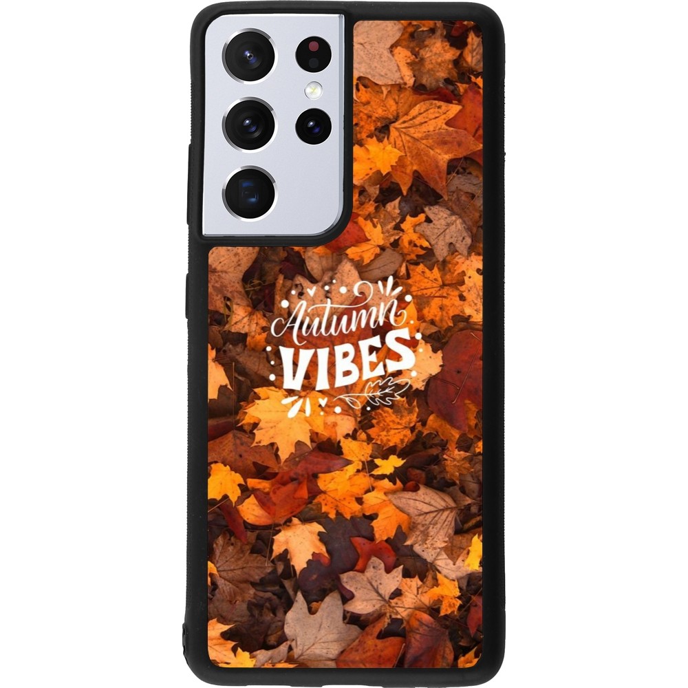Coque Samsung Galaxy S21 Ultra 5G - Silicone rigide noir Autumn 25 Autumn vibes