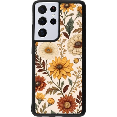Samsung Galaxy S21 Ultra 5G Case Hülle - Silikon schwarz Autumn 25 Flower pattern