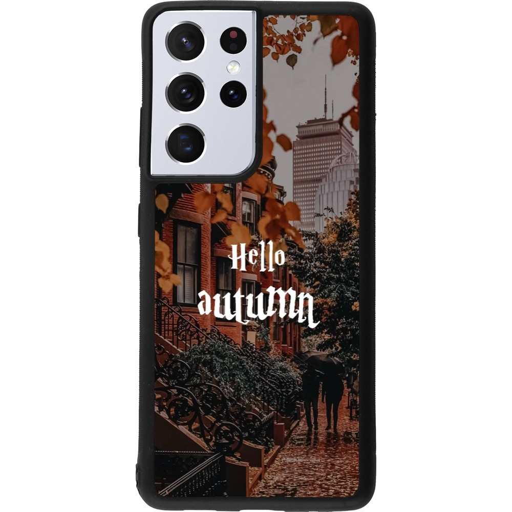 Samsung Galaxy S21 Ultra 5G Case Hülle - Silikon schwarz Autumn 25 Hello autumn