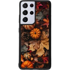 Coque Samsung Galaxy S21 Ultra 5G - Silicone rigide noir Autumn 25 Pumpkin