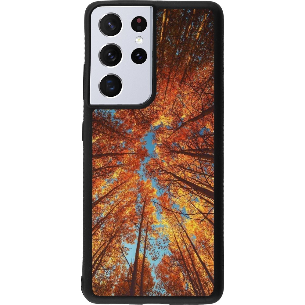 Samsung Galaxy S21 Ultra 5G Case Hülle - Silikon schwarz Autumn 25 Trees