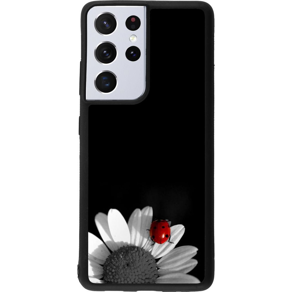 Coque Samsung Galaxy S21 Ultra 5G - Silicone rigide noir Black and white Cox