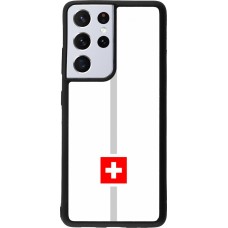 Samsung Galaxy S21 Ultra 5G Case Hülle - Silikon schwarz Kanton CH weiss