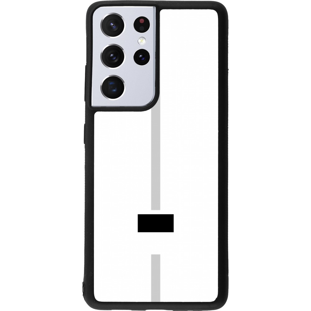 Coque Samsung Galaxy S21 Ultra 5G - Silicone rigide noir Canton FR blanc