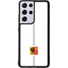 Coque Samsung Galaxy S21 Ultra 5G - Silicone rigide noir Canton GE blanc