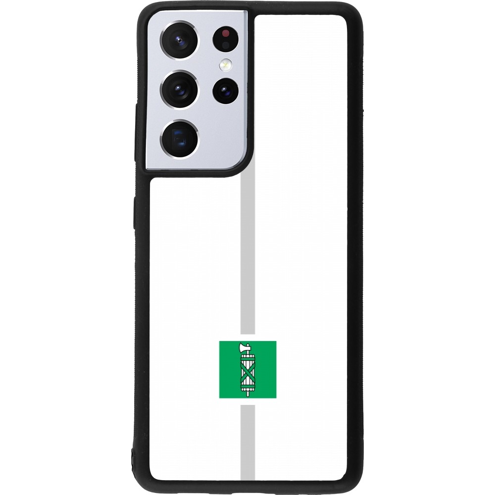 Samsung Galaxy S21 Ultra 5G Case Hülle - Silikon schwarz Kanton SG weiss