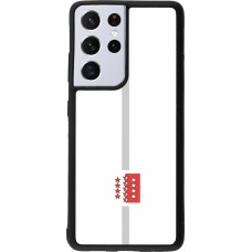Coque Samsung Galaxy S21 Ultra 5G - Silicone rigide noir Canton VS blanc