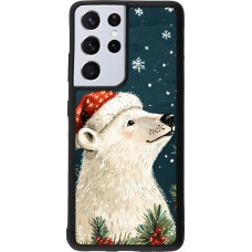 Coque Samsung Galaxy S21 Ultra 5G - Silicone rigide noir Christmas 25 Bear