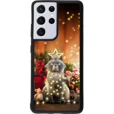 Coque Samsung Galaxy S21 Ultra 5G - Silicone rigide noir Christmas 25 Xmas Cat