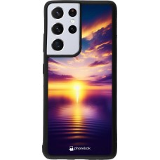 Samsung Galaxy S21 Ultra 5G Case Hülle - Silikon schwarz Sonnenuntergang gelb violett