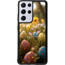 Coque Samsung Galaxy S21 Ultra 5G - Silicone rigide noir Easter 2026 Decorated eggs