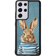 Samsung Galaxy S21 Ultra 5G Case Hülle - Silikon schwarz Easter 2026 Rabbit navy