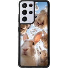 Samsung Galaxy S21 Ultra 5G Case Hülle - Silikon schwarz Easter 2026 Rabbits
