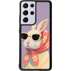 Coque Samsung Galaxy S21 Ultra 5G - Silicone rigide noir Easter 2026 Rabbit with scarf