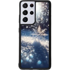 Samsung Galaxy S21 Ultra 5G Case Hülle - Silikon schwarz Schneeflocke Solar Glanz