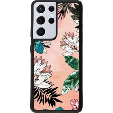 Samsung Galaxy S21 Ultra 5G Case Hülle - Silikon schwarz Flowers Artprint