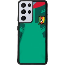 Samsung Galaxy S21 Ultra 5G Case Hülle - Silikon schwarz Kamerun 2022 personalisierbares Fussballtrikot