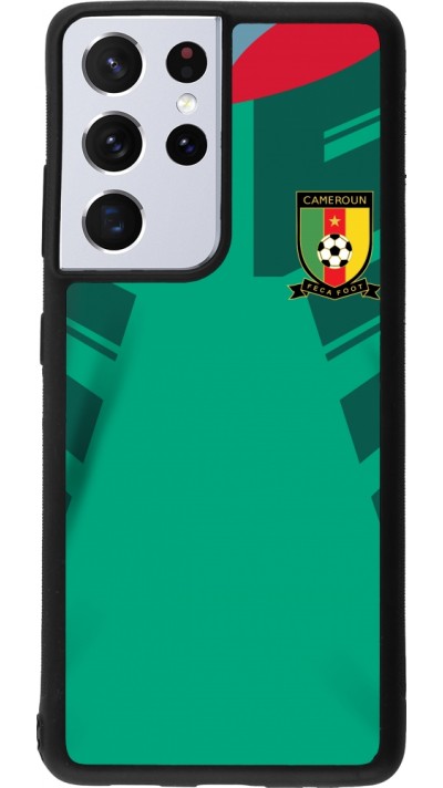 Samsung Galaxy S21 Ultra 5G Case Hülle - Silikon schwarz Kamerun 2022 personalisierbares Fussballtrikot