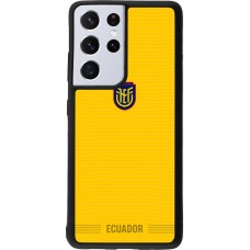 Coque Samsung Galaxy S21 Ultra 5G - Silicone rigide noir Maillot de football Équateur 2026 personnalisable
