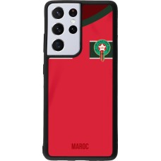 Samsung Galaxy S21 Ultra 5G Case Hülle - Silikon schwarz Marokko 2022 personalisierbares Fussballtrikot