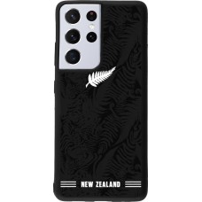 Coque Samsung Galaxy S21 Ultra 5G - Silicone rigide noir Maillot de football Nouvelle-Zélande 2026 personnalisable