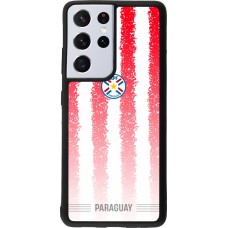 Coque Samsung Galaxy S21 Ultra 5G - Silicone rigide noir Maillot de football Paraguay 2026 personnalisable