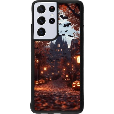 Samsung Galaxy S21 Ultra 5G Case Hülle - Silikon schwarz Halloween 2025 Haunted house