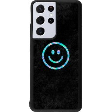 Samsung Galaxy S21 Ultra 5G Case Hülle - Silikon schwarz Happy smiley irisirt