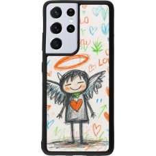 Samsung Galaxy S21 Ultra 5G Case Hülle - Silikon schwarz Little Angel Sketch Love